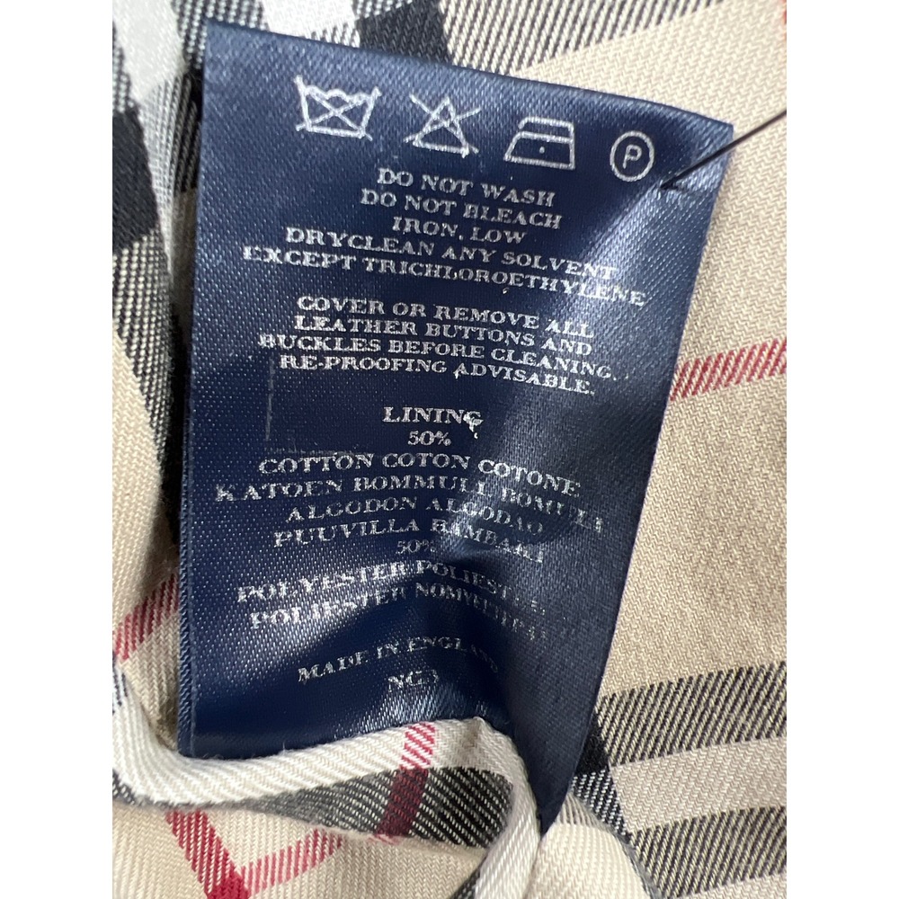 Burberry Trench Coat Women 4* Navy Blue Nova Check Belted Made In England - Picture 5 of 15